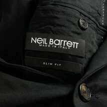 ニールバレット Neil Barrett テーラードジャケット ウールジャケット スリム フィット シングル 44 ブラック 黒 BGI76L 国内正規 メンズ_画像4