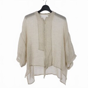 ワイズ Y's LENO CLOTH BOX SHIRT リネン ボックス シャツ 2 ベージュ YH-B20-329 レディース