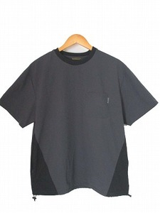 デンハム DENHAM 23SS テックティー TECH TEE カットソー Tシャツ ストレッチ 半袖 グレー M メンズ