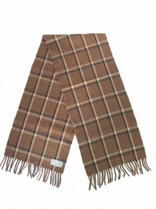  Aquascutum AQUASCUTUM muffler wool check England made Brown men's lady's 