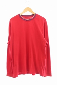 シュプリーム SUPREME 21SS Old English Collar Logo L/S Top オールド イングリッシュ カラー ロゴ 長袖Tシャツ M 赤 レッド☆AA★230908