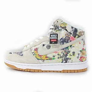 未使用品 ナイキ エスビー NIKE SB Supreme Dunk High Rammellzee FD8779-100 シュプリーム ダンク ハイ ラメルジー スニーカー 総柄 9.5