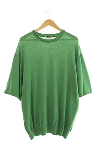 オーラリー AURALEE 22SS CASHMERE HARD TWIST KNIT TEE カシミヤ ハード ツイスト ニット Tシャツ A22ST02CT 5 緑 グリーン ブランド古着