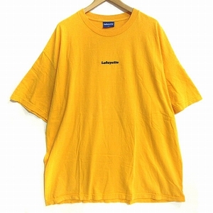 ラファイエット Lafayette Tシャツ 半袖 ロゴ刺繍 丸首 天竺 大きいサイズ 黄 イエロー XXL ■GY99 メンズ