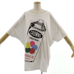  Rodeo Crowns wide bowl RODEO CROWNS WIDE BOWL RCWB T-shirt cut and sewn big T. minute sleeve Logo print cotton . white F