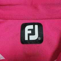 フットジョイ FootJoy ポロシャツ 半袖 ゴルフ ウエア ドット 水玉 ロゴ刺繍 XL 大きいサイズ ピンク 白 ■GY08 X メンズ_画像6