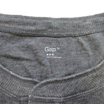 ギャップ GAP カットソー ヘンリーネック リブニット コットン M グレー メンズ_画像3