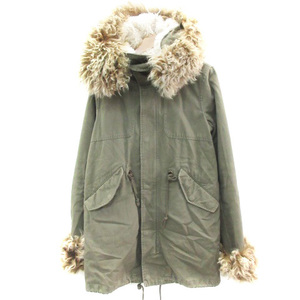  Free's Shop Free's SHOP Mod's Coat military coat middle height Zip up liner attaching fur S khaki /YM14 lady's 