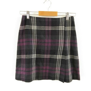  Untitled UNTITLED skirt Mini pcs shape check purple 1 *T377 lady's 