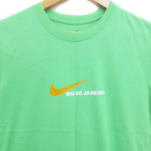 ナイキ NIKE Tシャツ カットソー 半袖 クルーネック ロゴプリント S 黄緑 ライトグリーン /FF50 レディース_画像3