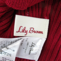 リリーブラウン Lily Brown リブニット カットソー ノースリーブ クルーネック 無地 リボン F ワインレッド /SY33 レディース_画像3