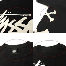 ステューシー STUSSY Tシャツ カットソー 半袖ドクロ プリント コットン 黒 ブラック S ■GY01 メンズ_画像5