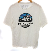 パタゴニア Patagonia Tシャツ カットソー レギュラーフィット 半袖 プリント ロゴ コットン 白 ホワイト XS ■GY01 メンズ_画像1