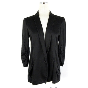  Indivi INDIVI tailored jacket 7 minute sleeve single gya The - thin plain 36 black black outer /THH lady's 