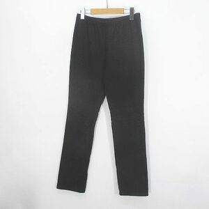 未使用品 ラ イマージュ la IMAGE ロング丈 パンツ 11 黒系 ブラック ウエストゴム 綿 コットン ストレッチ タグ付き レディース