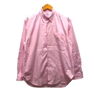 グリーンレーベルリラクシング ユナイテッドアローズ シャツ Yシャツ ボタンダウンカラー コットン 無地 長袖 S ピンク メンズ