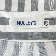 ノーリーズ Nolley's スカート タイト ひざ丈 薄手 コットン ストライプ 38 グレー 白 ホワイト ボトムス /SF レディース_画像8
