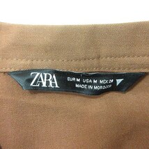 ザラ ZARA ワンピース ミモレ ロング スキッパーカラー 長袖 M 茶 ブラウン /MN レディース_画像5