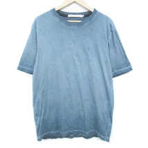 カルバンクラインジーンズ Calvin Klein Jeans Tシャツ カットソー 半袖 ラウンドネック ロゴ刺? 総柄 M エメラルドグリーン /FF21 メンズ_画像1