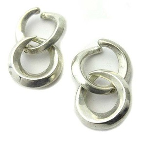 yondosi-4*C swing earcuff earrings both ear twin Crescent moon three day month motif silver SILVER stamp lady's 