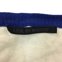 アズールバイマウジー AZUL by moussy カーディガン ニット Vネック ボーダー 薄手 長袖 F 白 青 ホワイト ブルー レディース_画像5