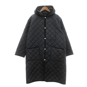 ラベンハム LAVENHAM 18AW コモリ COMOLI 別注 キルティング オーバー コート 中綿 フード LVH-18A-028 黒 ブラック 36 S メンズ