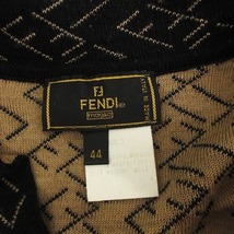 フェンディ FENDI ニットワンピース ひざ丈 長袖 ウール FF ロゴ 総柄 ハーフボタン 黒 ブラック 44 ☆AA★ ■SM1 レディース_画像6