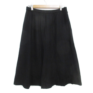 ジェーンモア JANE MORE フレアスカート ミモレ丈 ウール 無地 大きいサイズ 13 黒 ブラック /FF34 レディース