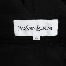 イヴサンローラン YVES SAINT LAURENT タイトスカート ミモレ丈 ウール スリット 無地 38 黒 ブラック /FF46 レディース_画像5