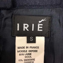 イリエ IRIE ボトムス スカート 台形 Aライン ウール混 カシミヤ混 ストライプ 裏地 膝丈 S 紺 ネイビー グレー ※MZ レディース_画像3