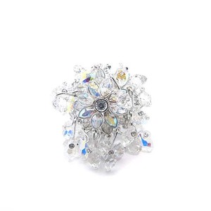  Swarovski SWAROVSKI ring ring flower motif flower Stone 13 number silver color /MF #OS lady's 