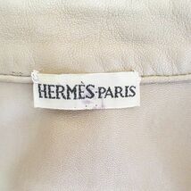 エルメス HERMES マルジェラ期 スエード レザー ヴァルーズ シャツ プルオーバー 34 ベージュ系 フランス製 無地 レディース_画像3