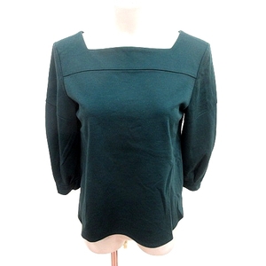  Untitled UNTITLED cut and sewn square neck 7 minute sleeve 2 dark green /RT lady's 