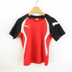  Puma PUMA sport wear cut and sewn T-shirt short sleeves red 120 *T553 Kids 