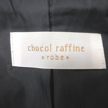 ショコラフィネローブ chocol raffine robe チェスターコート 総裏地 チェック F 黒 ブラック 白 アイボリー /MS ■MO レディース_画像5