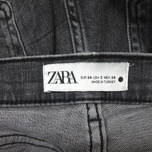 ザラ ZARA スキニーパンツ カラーデニム ダメージ加工 黒 ブラック /YI レディース_画像5
