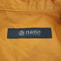 ナノユニバース nano universe シャツ ボタンダウン 七分袖 薄手 コットン 無地 S オレンジ トップス /BT メンズ_画像6