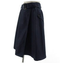 ロイスクレヨン Lois CRAYON スカート ラップ フレア ベルト付き コットン混 日本製 ネイビー 紺 M レディース_画像5