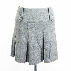  I I.M ke- Michel Klein iiMK skirt bottoms mini height box pleat thick wool .38 gray *EKM lady's 