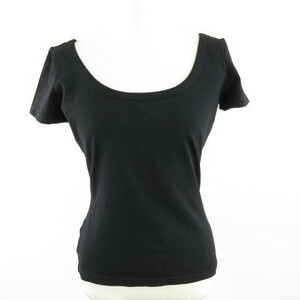  Anne Klein ANNE KLEIN A LINE cut and sewn short sleeves stretch black *A382 lady's 