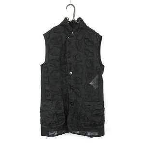 tao Comme des Garcons TAO COMME des GARCONS AD2021 embroidery switch sleeveless shirt long the best TI-V005 black black M