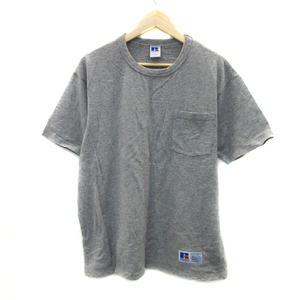 ラッセル RUSSELL ATHLETIC アスレティック Tシャツ カットソー 半袖 ラウンドネック 無地 L 杢グレー /YS25 メンズ