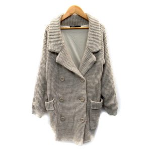  As Know As as know as knitted coat middle height open color double button 38 beige /SY13 #MO lady's 