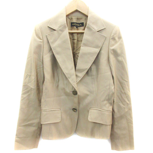  Moga MOGA tailored jacket middle height single button total lining wool silk .1 beige /YM40 lady's 