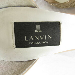 ランバン LANVIN サンダル アンクルストラップ ゴールド ベージュ ヒール7.5cm 24.5 *T258 レディースの画像3