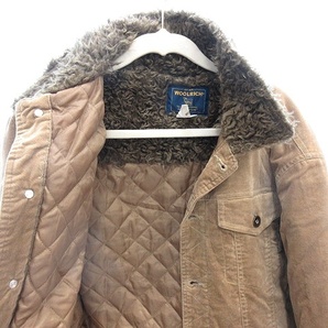 ウールリッチ WOOLRICH ステンカラージャケット フェイクファー ベルベット 中綿 切替 総裏地 M ベージュ /AU メンズの画像7