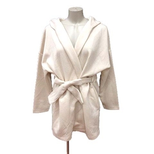 ショコラフィネローブ chocol raffine robe ジャケット ウエストマーク フード 長袖 F アイボリー 白 ホワイト /YK ■MO レディース