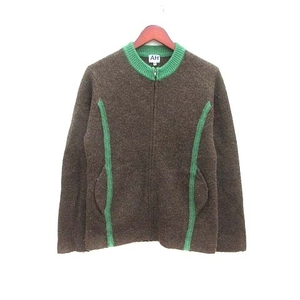 アバハウス ABAHOUSE ジャケット ジップアップ 長袖 ウール 2 茶 ブラウン 緑 グリーン /YK ■MO メンズ