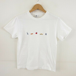 ハームグラウン HOME GROWN カットソー Tシャツ 半袖 刺繍 白 S *T636 メンズ