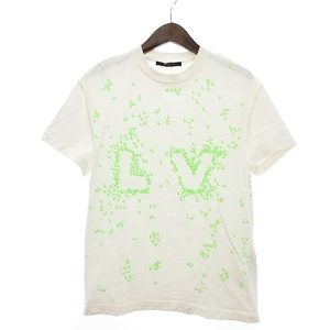 ルイヴィトン LOUIS VUITTON 22AW LVスプレッド エンブロイダリー Tシャツ カットソー 丸首 クルーネック 半袖 刺繍 白 XS ☆AA★ メンズ